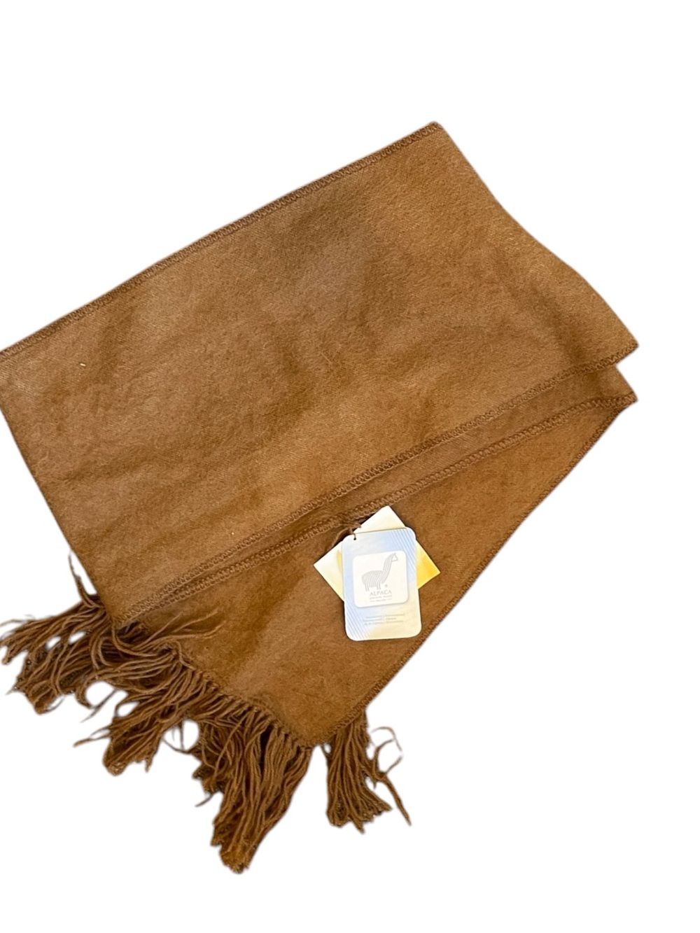 Alpaca connection alpaca Brown Fringe Scarf